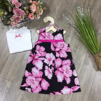 váy nhung hoa dáng A size 4-7